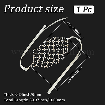 Пластиковые повязки на голову с имитацией жемчуга и полиэстеровой сеткой AJEW-WH20080-60A-1