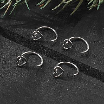 Кольца для носа в форме сердца из нержавеющей стали 304 AJEW-A062-06P-1