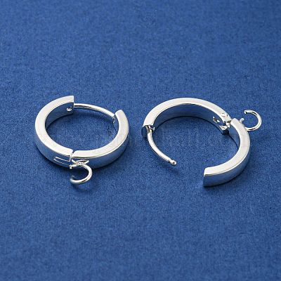 201 фурнитура для сережек-колец Huggie Hoop из нержавеющей стали STAS-A167-01N-S-1