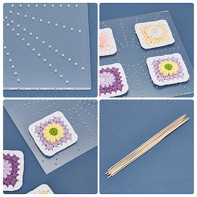 Квадратная акриловая доска для вязания крючком TOOL-WH0125-68-1