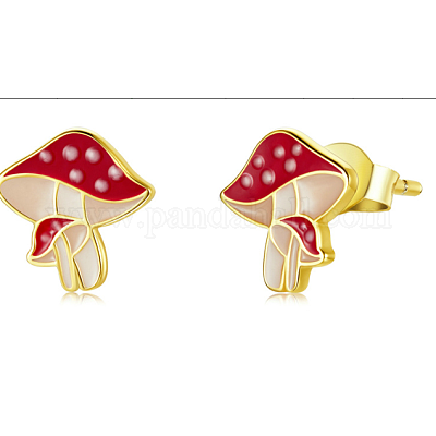 Orecchini A Fungo In Argento Sterling 925 - Gioielli Originali Per Donna, Confezione Regalo, Katy Craig Ltd