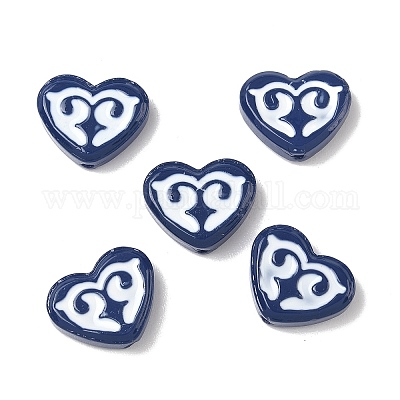 Окрашенные и запеченные стеклянные бусины LAMP-D004-02H-1