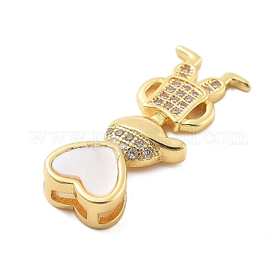 Настоящие 18к позолоченные латунные подвески с микропаве и кубическим цирконием KK-L209-100G-01-1