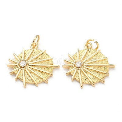 Латунные микропаве прозрачные подвески с фианитом ZIRC-P200-16A-G-1