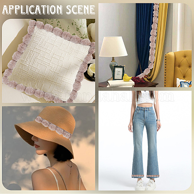 5м полиэстеровая вышивка швейная отделка&nbsp;AJEW-GF0012-30B-1