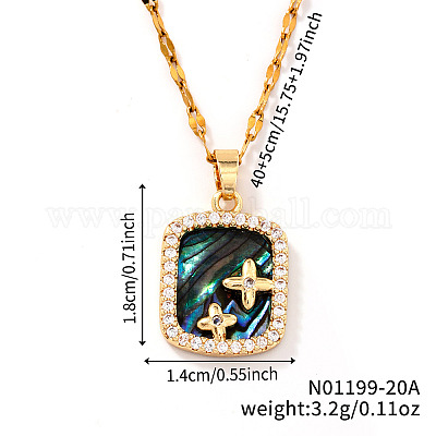 Простые латунные прозрачные кубические цирконии квадратные звездные подвески ожерелья WB2373-2-1