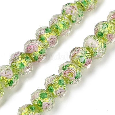 Нити из фольгированных бусин лэмпворк ручной работы FOIL-S136-001H-1