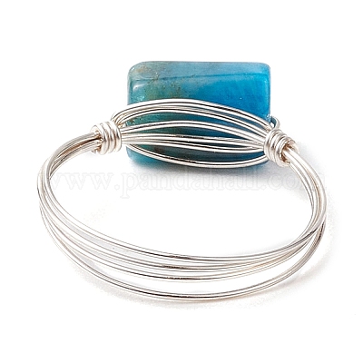 4 шт. 4 стиля набор колец для пальцев с натуральным апатитом RJEW-TA00149-1