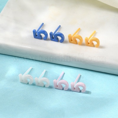 Гипоаллергенные серьги-гвоздики из биокерамики с цирконием и керамикой EJEW-C065-03F-1