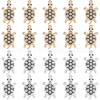 20шт 2 цвета подвески из сплава со стразами ENAM-SC0004-47-1