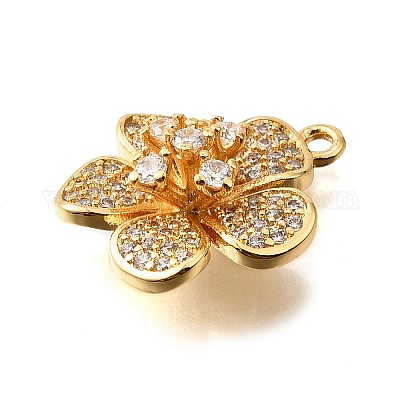 Латунные микропаве прозрачные подвески с фианитом KK-U065-02A-G-1