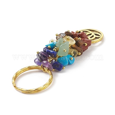 Брелок с подвеской из натурального драгоценного камня чакры KEYC-JKC00414-04-1