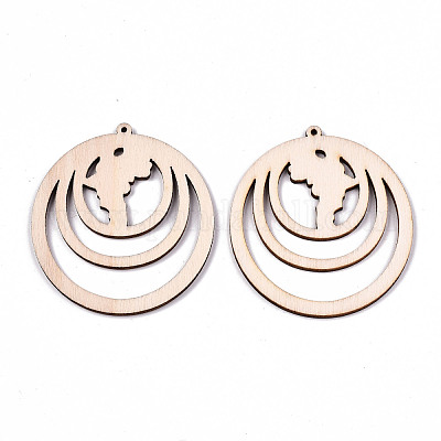 Неокрашенные натуральные деревянные большие подвески X-WOOD-N007-064-1