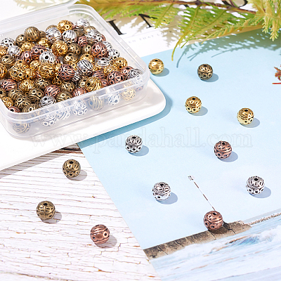 Тибетский стиль сплава цинка бисером PALLOY-PH0013-28-FF-WH-1