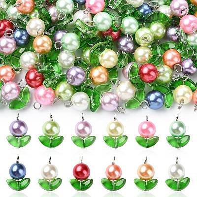 120 шт. 12-х цветные перламутровые стеклянные бусины-подвески PALLOY-CJ00081-1