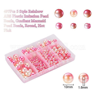 497шт 5 стиля радуги абс пластик имитация жемчуга OACR-YW0001-07D-1