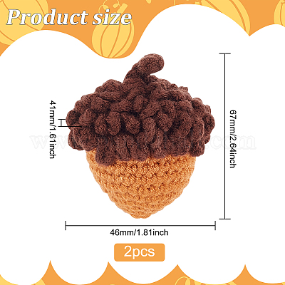 Подвеска желуди из шерстяной пряжи крючком украшения HJEW-WH0007-15-1