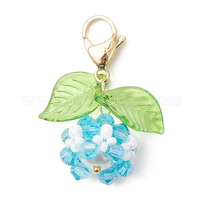 Подвесные украшения из акрила и стеклянного жемчуга HJEW-MZ00219-04-1