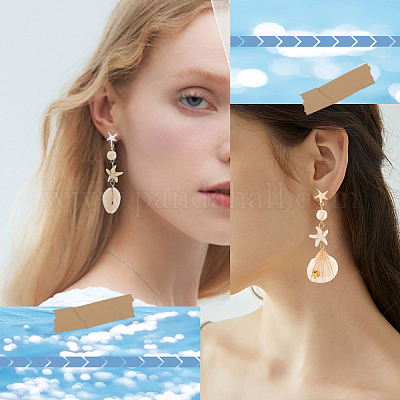 40 шт. 2-х цветная фурнитура для сережек-гвоздиков в форме морской звезды из нержавеющей стали 201 STAS-SC0007-94-1