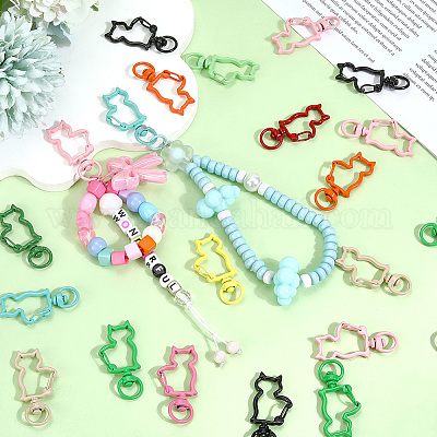 30 шт. окрашенные распылением экологически чистые карабины из сплава с поворотными крючками FIND-SC0016-41-1