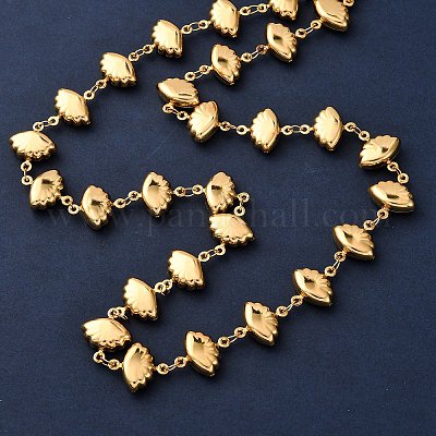 Женские ожерелья-цепочки в форме ракушек из нержавеющей стали 304 NJEW-G178-17G-1