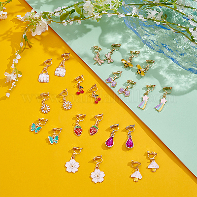 12 пара сережек-клипс из нержавеющей стали 304 EJEW-UN00015-1