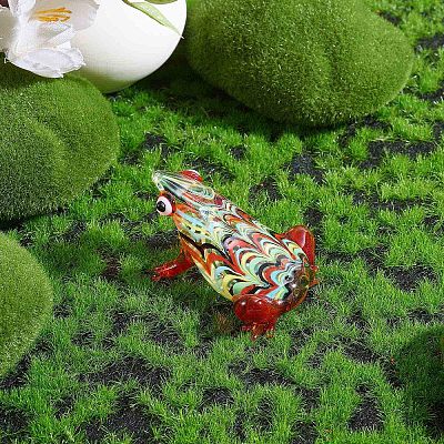 カエル ガラス 置物 カエル 雑貨 置物 ガラス細工 ミニチュア グラス 