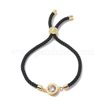 Браслеты-слайдеры со звеньями из прозрачного кубического циркония BJEW-JB08921-1