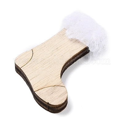 Рождественские незавершенные деревянные подвесные украшения WOOD-D026-01C-1