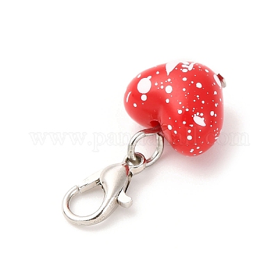 Подвесные украшения в форме сердца из непрозрачного акрила HJEW-JM04215-02-1