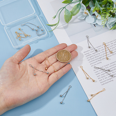 12 шт. 2-х цветные подвески с кисточками из латуни с покрытием на стойке KK-HY0003-70-1