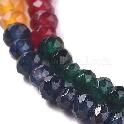 Ruby Jade 8mm Faceted Glass Beads, 45 Pieces