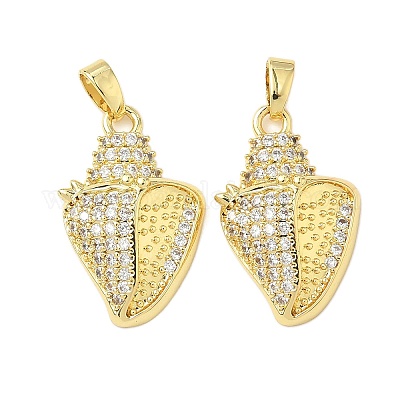 Латунные микропаве прозрачные подвески с фианитом KK-B139-06G-1