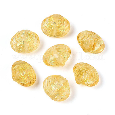 Нити из фольгированных бусин лэмпворк ручной работы FOIL-T008-03G-1