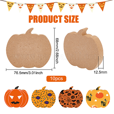 10 шт. МДФ деревянная пустая витрина украшения AJEW-BC0002-06A-1