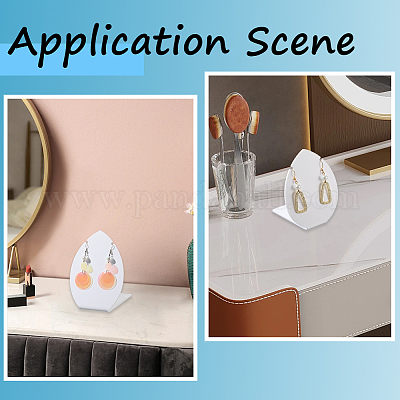 3 шт. 3 размера в форме листа акриловые наклонные подставки для украшений с одним кулоном и ожерельем ODIS-SC0001-06-1