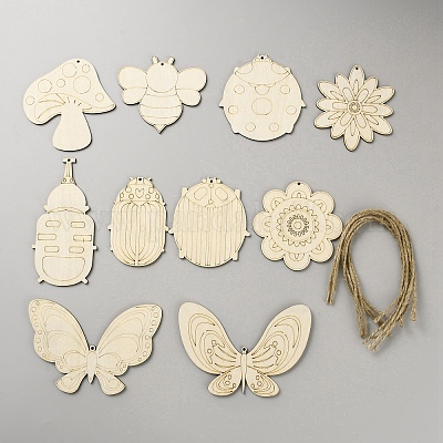 Комплект деревянных подвесных подвесок своими руками DIY-WH20007-18A-1