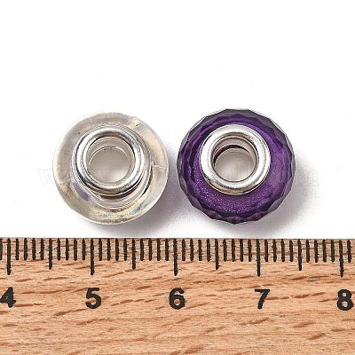 Европейские бусины из прозрачной смолы с печатью RESI-C063-03F-1