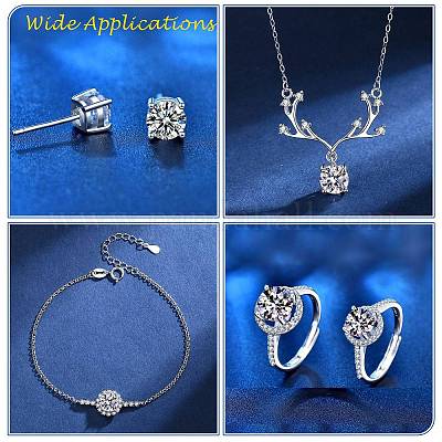 Блестящие круглые ограненные муассанитовые россыпи камней кабошоны RGLA-F081-01C-1