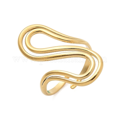 Кольца-манжеты S-образной формы из нержавеющей стали 304 для женщин RJEW-Z077-01G-06-1