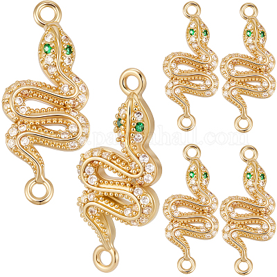 9 шт. латунные микрофибровые звенья/соединители с кубическим цирконием ZIRC-BBC0003-29-1