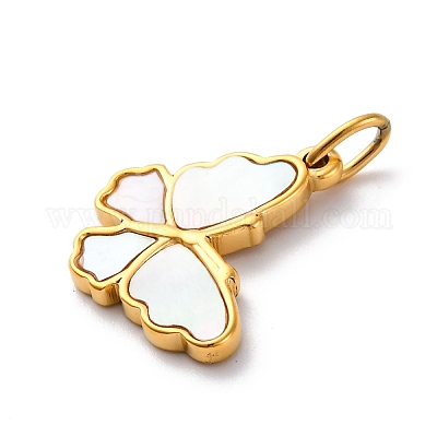 Подвески из натуральной белой ракушки из нержавеющей стали 304 STAS-I331-03G-1