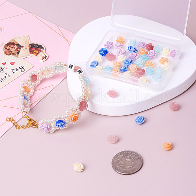 60 шт. 6-х цветные бусины-ракушки розового цвета BSHE-CW0001-01-1