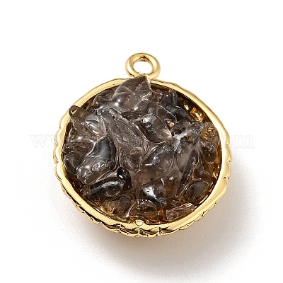 Подвески из натурального дымчатого кварца KK-C242-05G-09-1