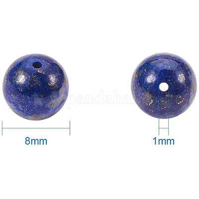 Природный лазурит шарик нити G-PH0028-8mm-16-1