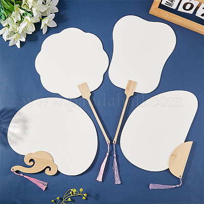 4 шт. 4 стиля бумажных вееров AJEW-GF0011-45A-1