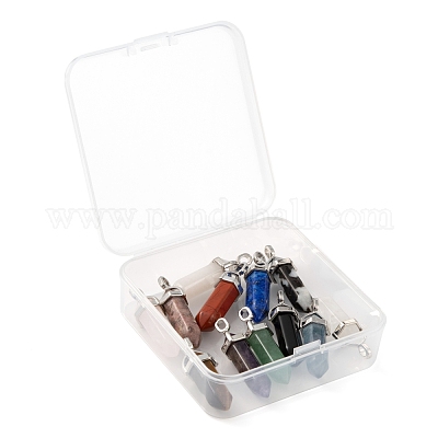 12 шт. 12 стиля натуральных драгоценных камней с двойным концом заостренные подвески G-LS0001-74-1