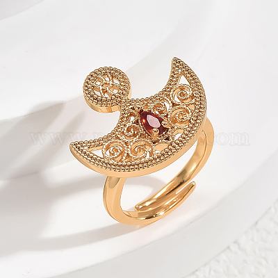 Регулируемые кольца для женщин с микропаве из латуни и кубическими цирконами DA2871-1-1