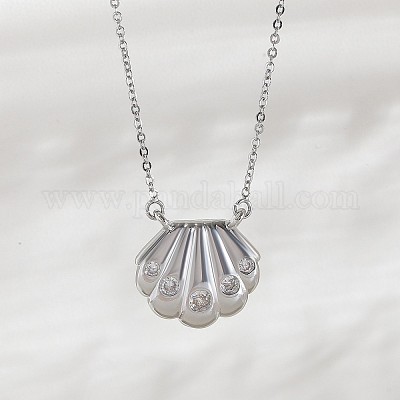 Ожерелья с подвесками Ocean Summer из латуни с прозрачными кубическими цирконами и паве FS-WG82AA1-20-1