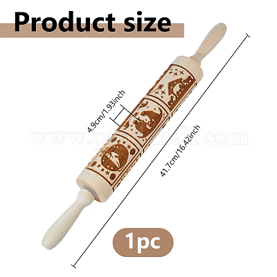Rodillo de madera con patrón decorativo&nbsp;AJEW-WH0596-430B-1